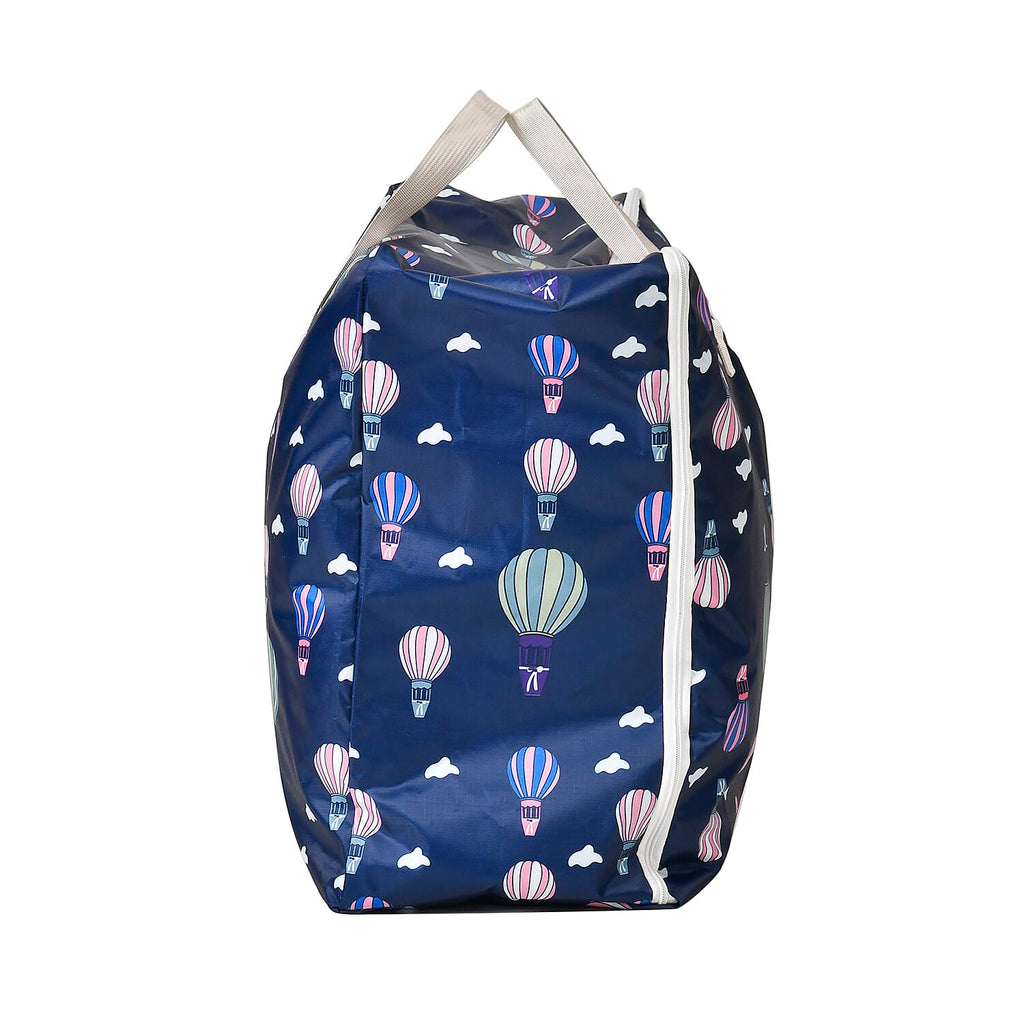 Set of 3 Hot Air Balloon Printed Storage Bags - Navy