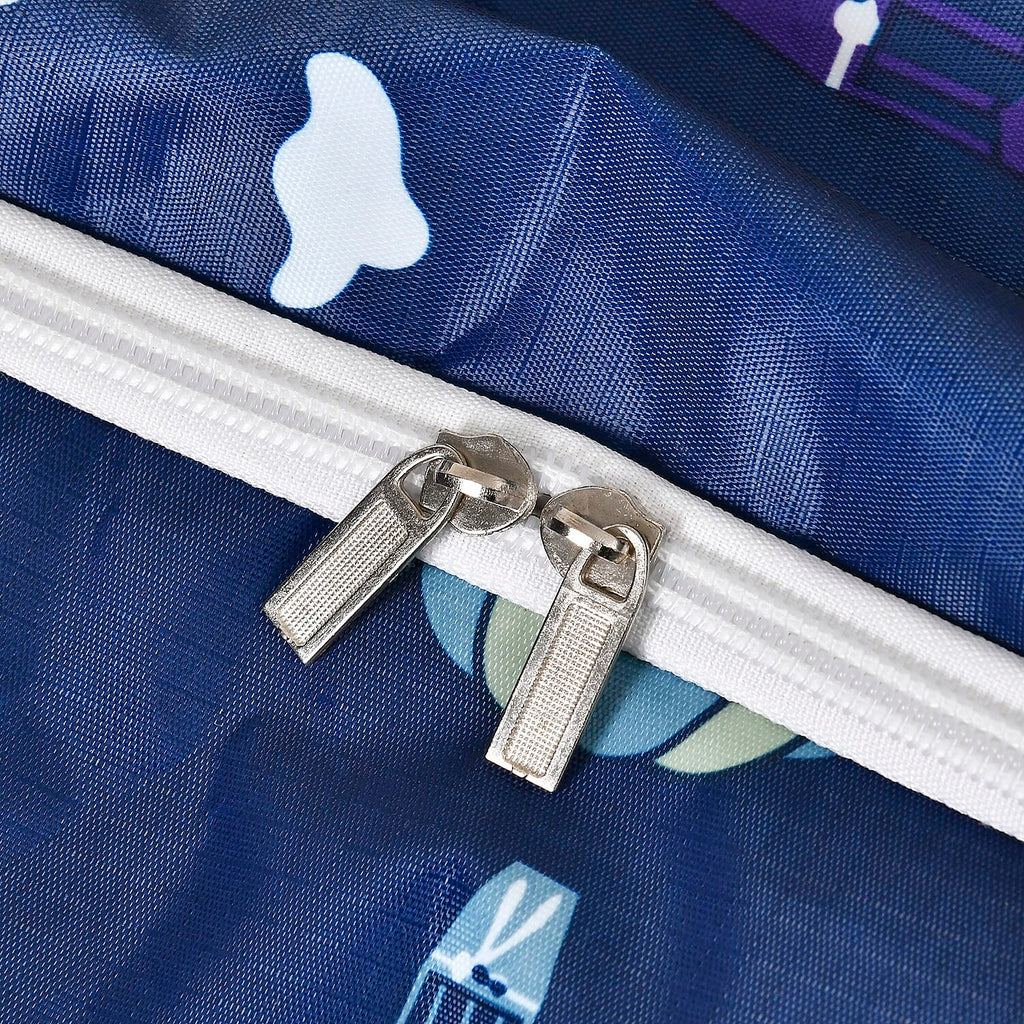 Set of 3 Hot Air Balloon Printed Storage Bags - Navy