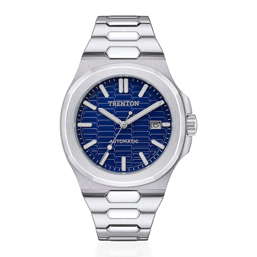 Trenton Watch Co. The Catalina Automatic 44.5mm Watch - With Stainless Steel Bracelet- 50ATM, Mineral Glass - With Lifetime Warranty