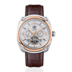 Mens Trenton The Michigan Automatic Open Heart Watch with a Brown Leather Strap