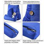 Triangle Velvet Cushion (Size 45x45x15 Cm) with Round Pillow (Size 45x15 Cm) - Navy