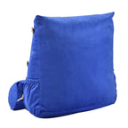 Triangle Velvet Cushion (Size 45x45x15 Cm) with Round Pillow (Size 45x15 Cm) - Navy