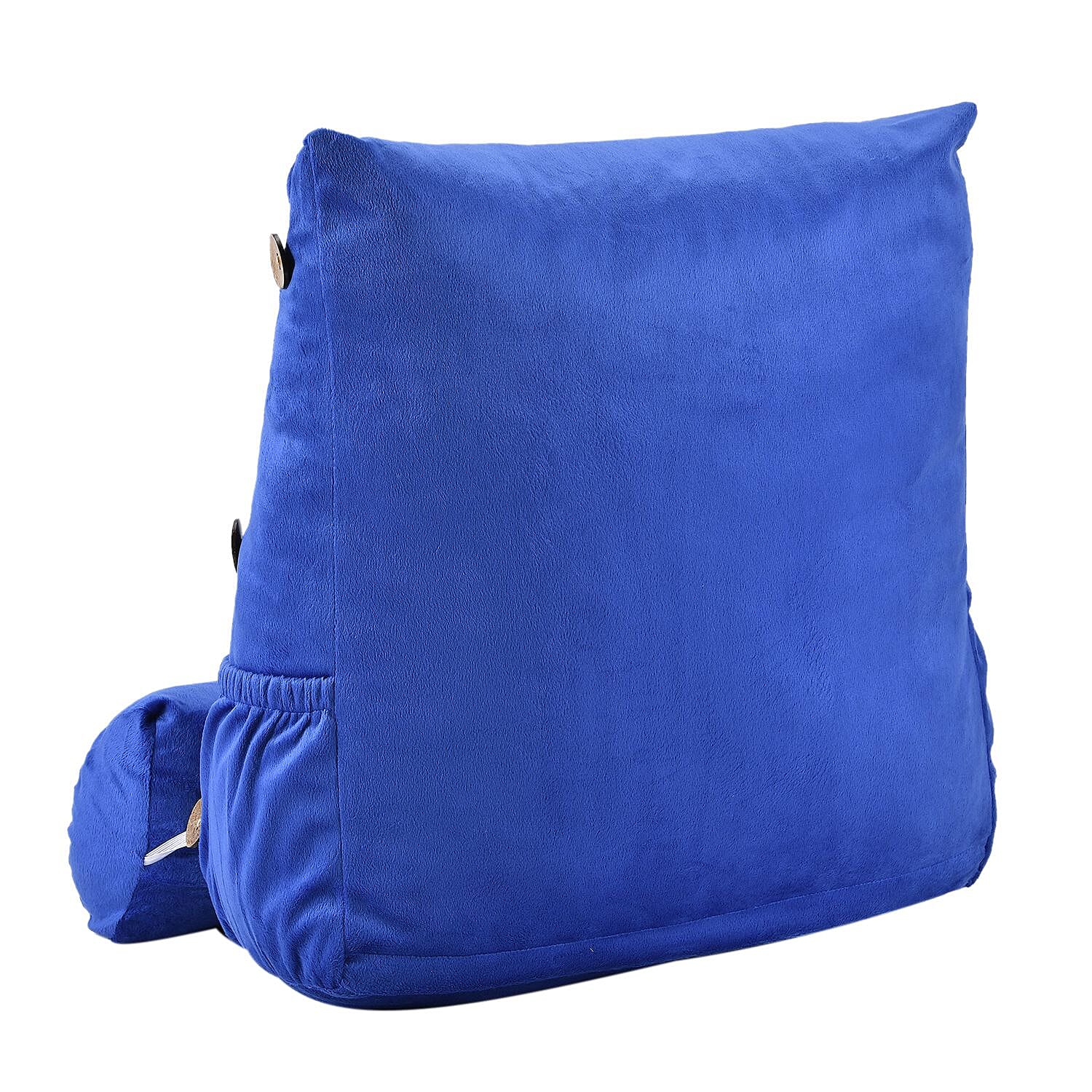 Triangle Velvet Cushion (Size 45x45x15 Cm) with Round Pillow (Size 45x15 Cm) - Navy