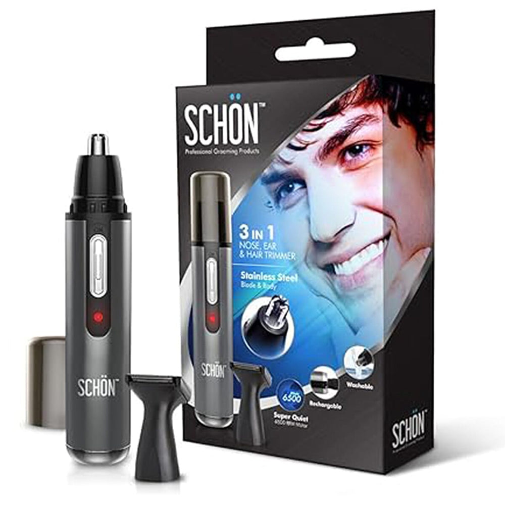 SCHON 3 in 1 Nose, Ear - Hair Trimmer - Black