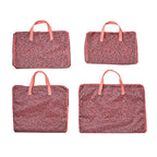 Set of 4 - Leopard Print Storage Bag - Pink