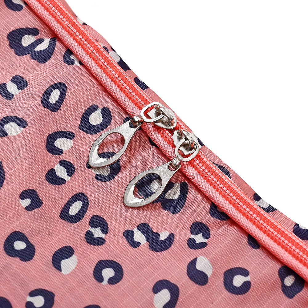 Set of 4 - Leopard Print Storage Bag - Pink