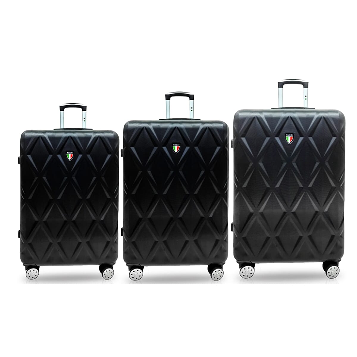 Italian Closeout - Tucci Bordo 3 Piece Luggage Set - Black