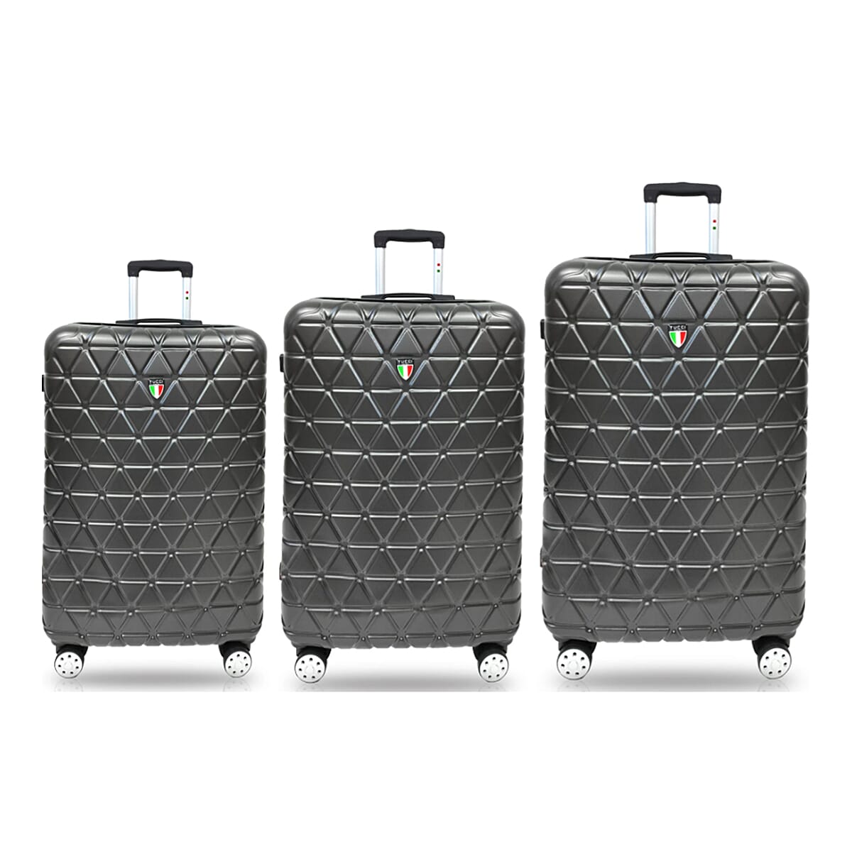 Italian Closeout - Tucci Bordo 3 Piece Luggage Set - Dark Grey