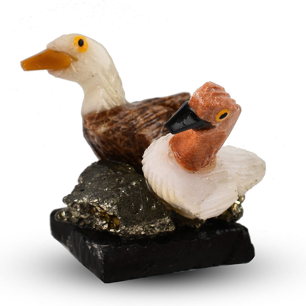 Tucson Find - Gem Decor Duck Couple Figurine (Length 4.5 cm, Height - 8.5 Cm) - Multi