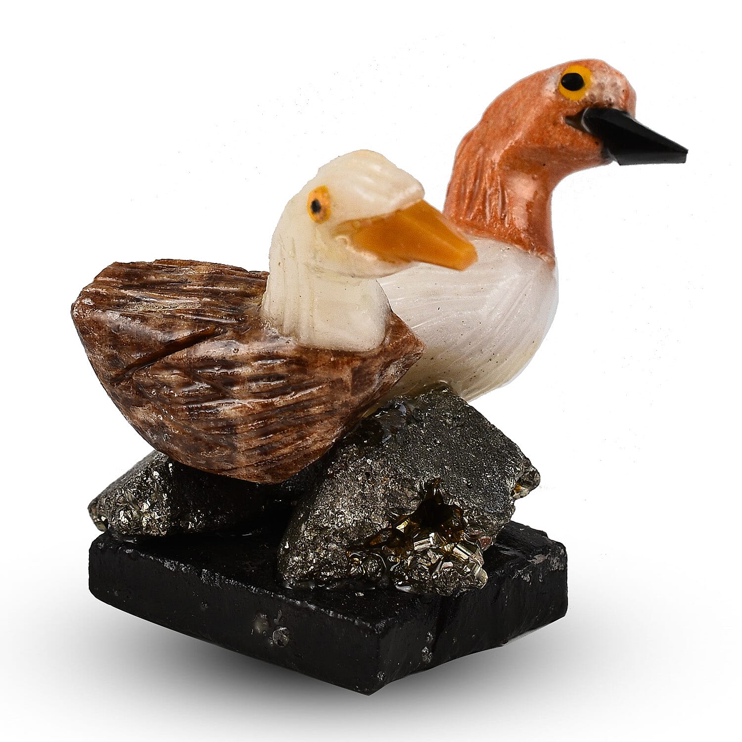 Tucson Find - Gem Decor Duck Couple Figurine (Length 4.5 cm, Height - 8.5 Cm) - Multi