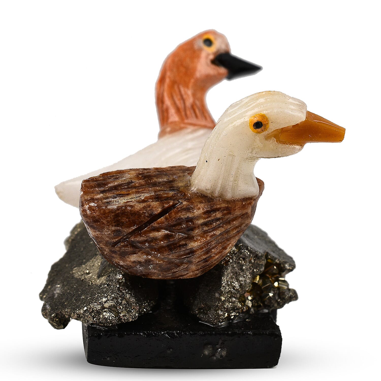 Tucson Find - Gem Decor Duck Couple Figurine (Length 4.5 cm, Height - 8.5 Cm) - Multi