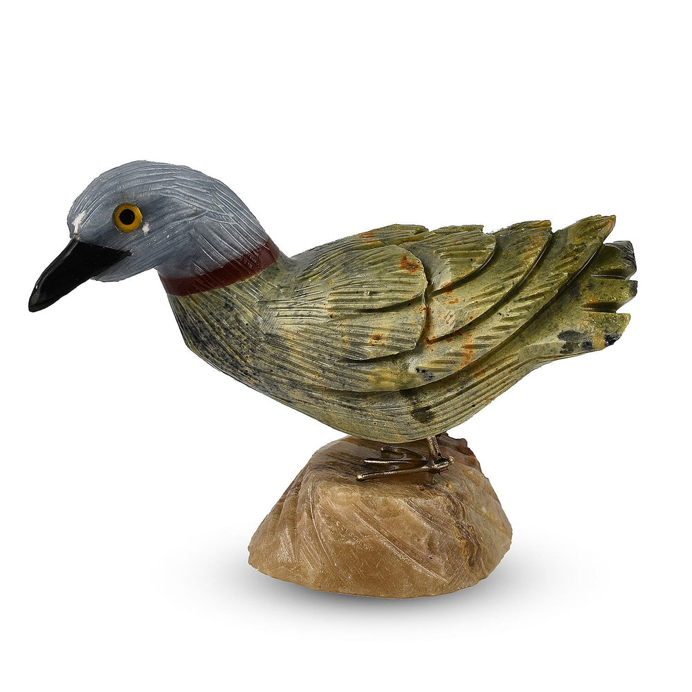 Tucson Find -- Gem Decor Duck Figurine (Length 4.5 cm, Height - 8.5 Cm) - Green