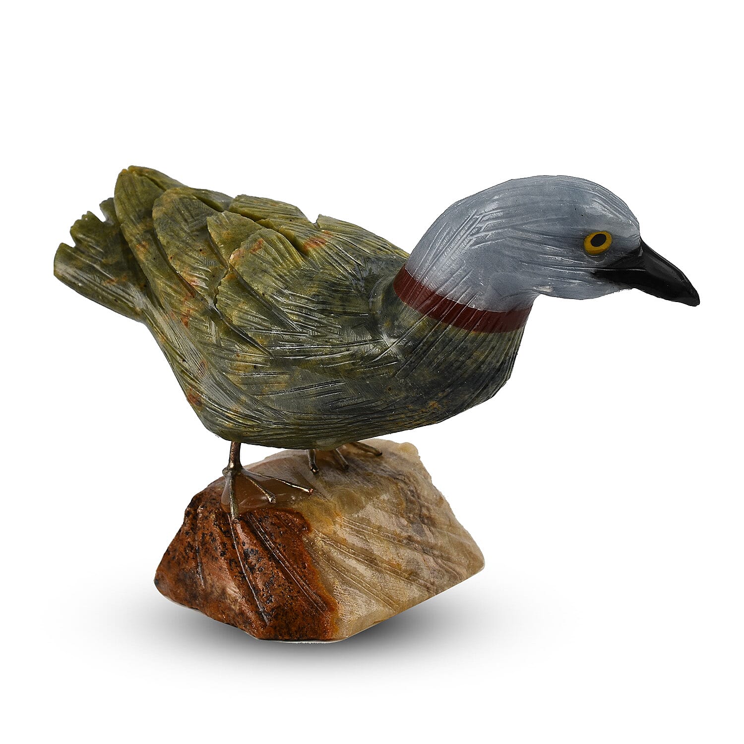 Tucson Find -- Gem Decor Duck Figurine (Length 4.5 cm, Height - 8.5 Cm) - Green
