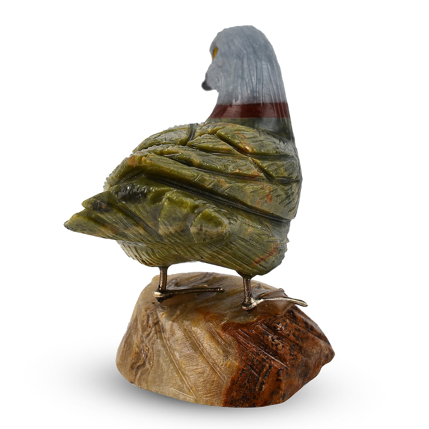 Tucson Find -- Gem Decor Duck Figurine (Length 4.5 cm, Height - 8.5 Cm) - Green
