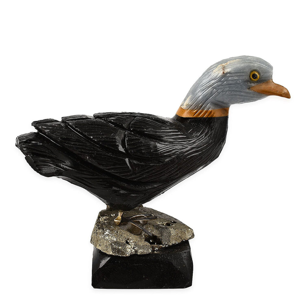 Tucson Find - Gem Decor Duck Figurine (Length 4.5 cm, Height - 8.5 Cm) - Black