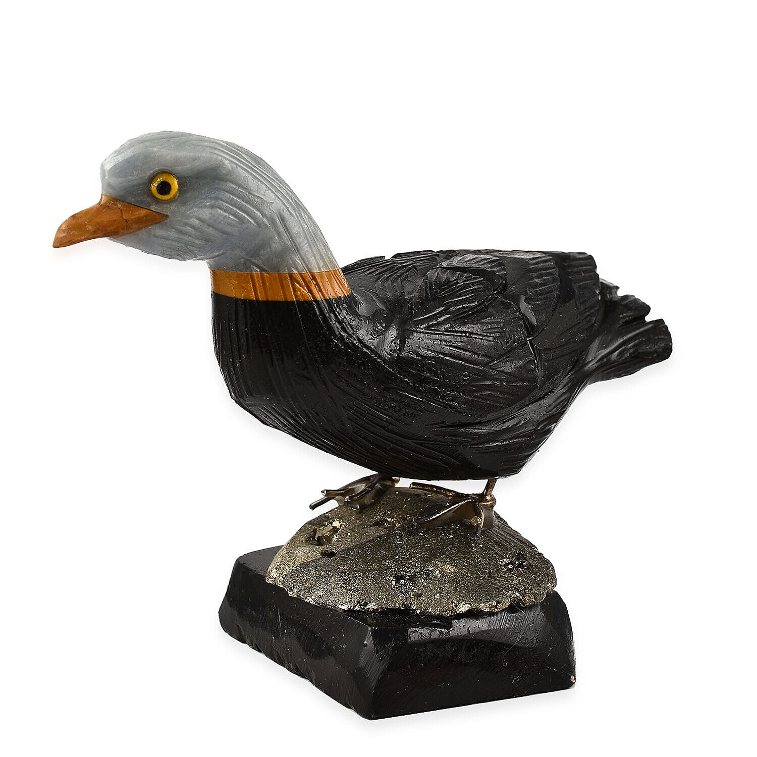 Tucson Find - Gem Decor Duck Figurine (Length 4.5 cm, Height - 8.5 Cm) - Black