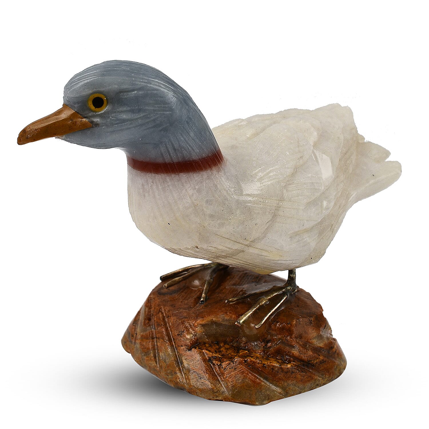 Tucson Find - Gem Decor Duck Figurine (Length 4.5 cm, Height - 8.50 Cm) - White
