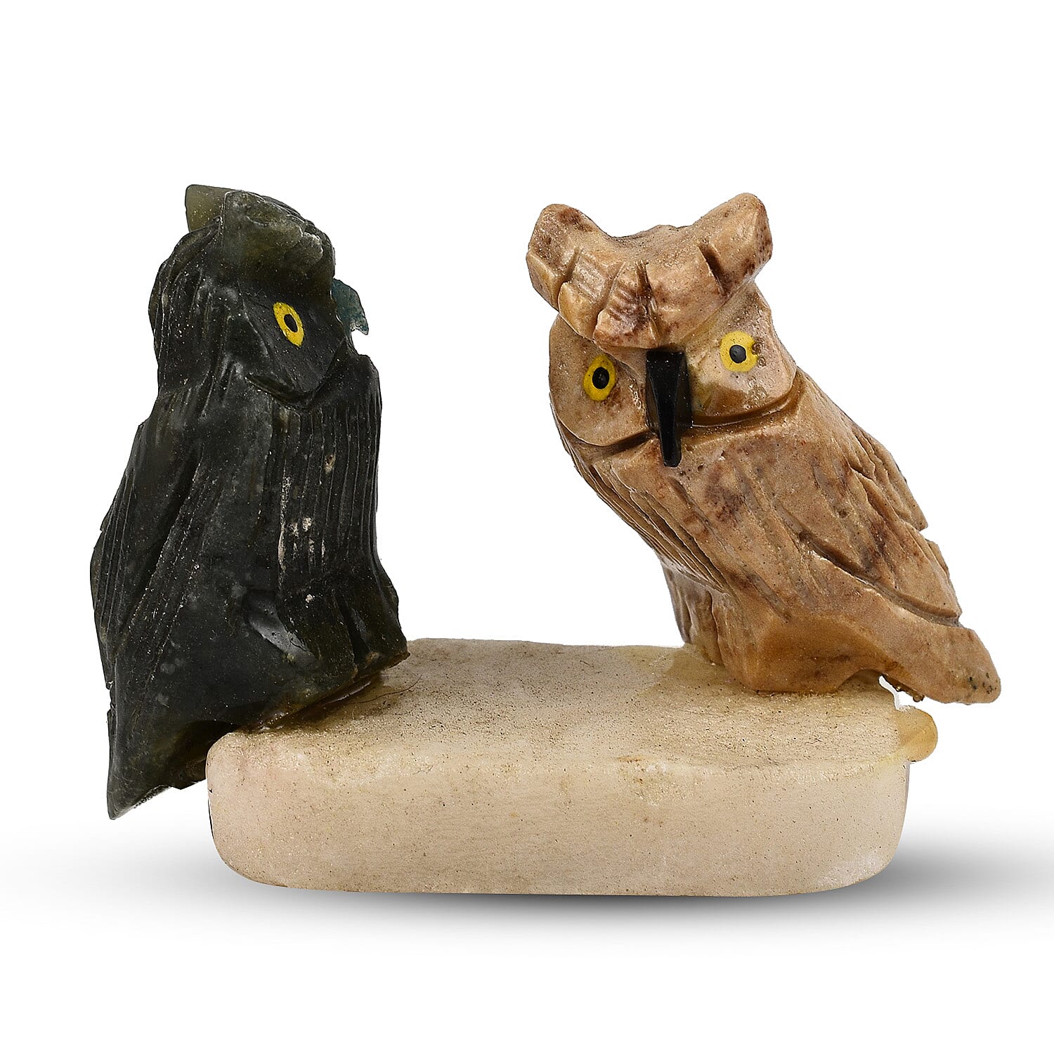 Tucson Find - Gem Decor Owl Couple Figurine (Length 3.5 cm, Height - 10 Cm) - Multi