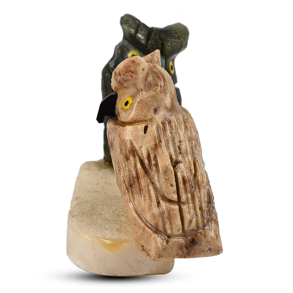 Tucson Find - Gem Decor Owl Couple Figurine (Length 3.5 cm, Height - 10 Cm) - Multi