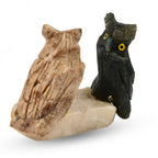 Tucson Find - Gem Decor Owl Couple Figurine (Length 3.5 cm, Height - 10 Cm) - Multi
