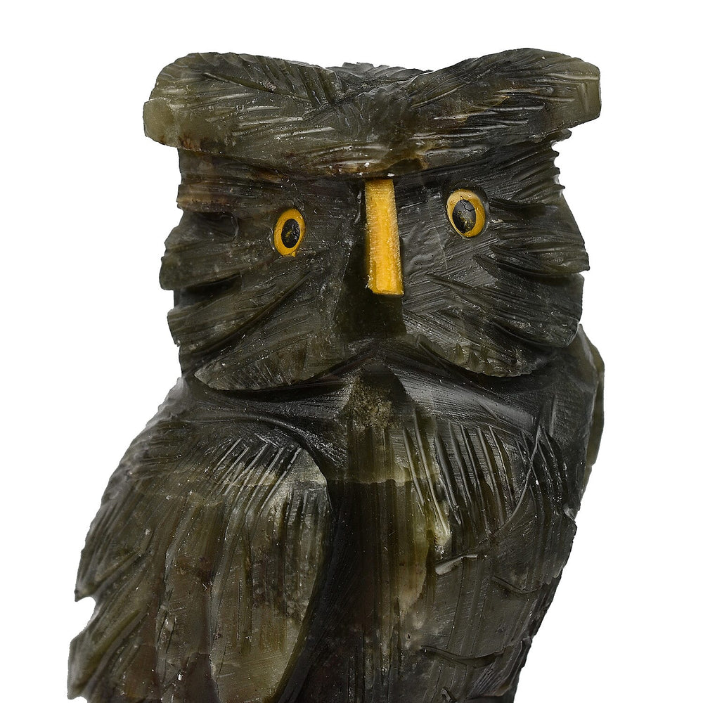 Tucson Find -- Gem Decor Owl Figurine (Length 3.5 cm, Height - 10 Cm) - Green
