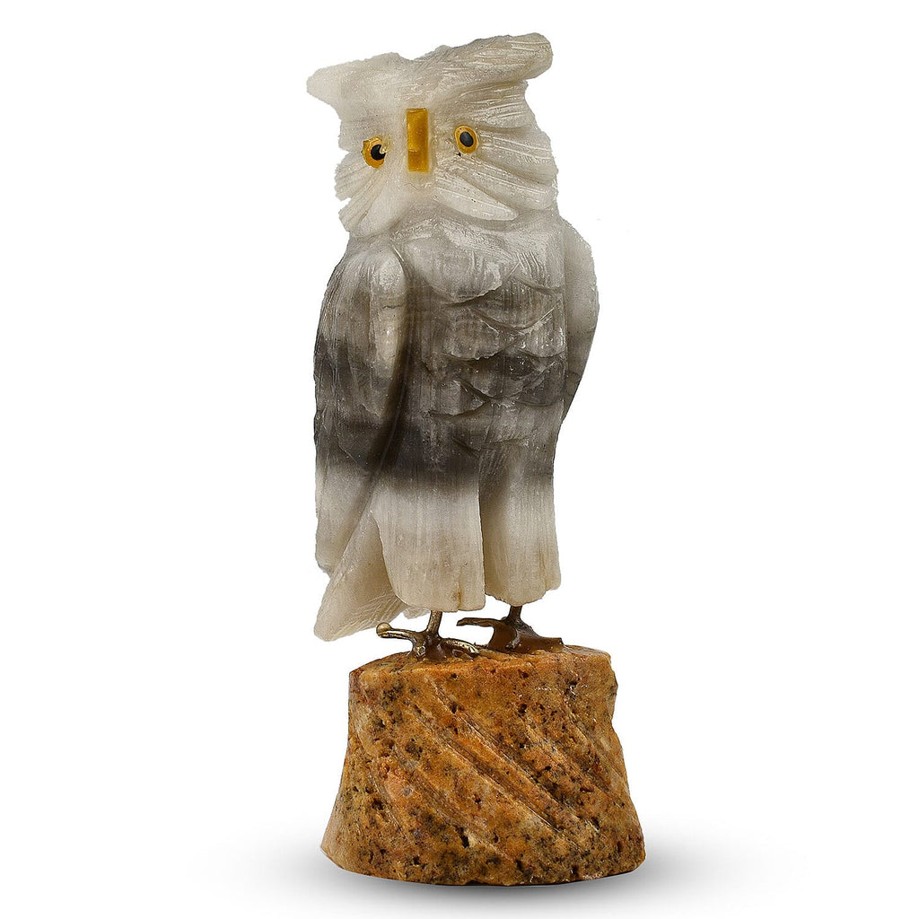 Tucson Find - Gem Decor Owl Figurine (Length 3.5 cm, Height - 10 Cm) - Grey