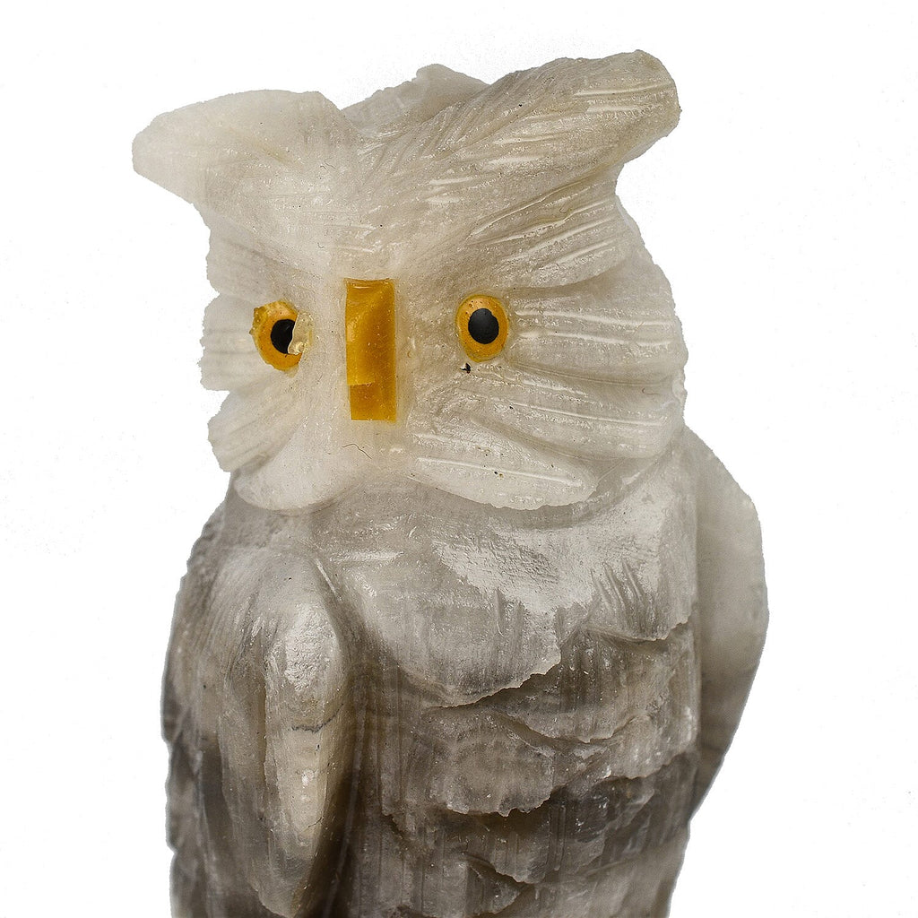 Tucson Find - Gem Decor Owl Figurine (Length 3.5 cm, Height - 10 Cm) - Grey