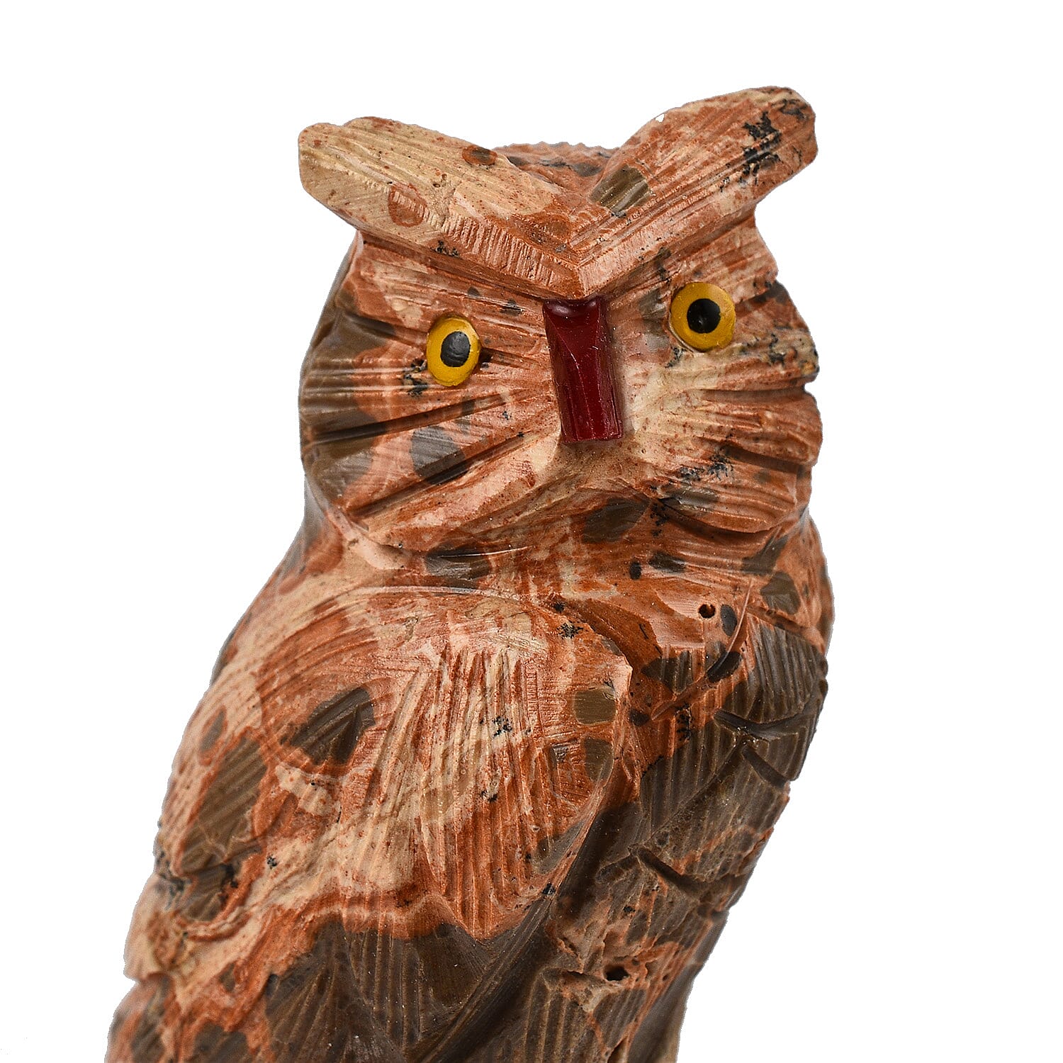 Tucson Find - Gem Decor Owl Figurine (Length 3.5 cm, Height - 10 Cm) - Peach