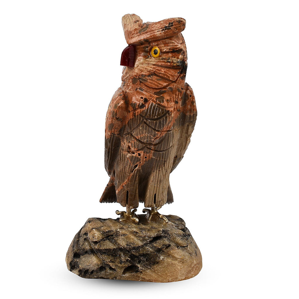Tucson Find - Gem Decor Owl Figurine (Length 3.5 cm, Height - 10 Cm) - Peach