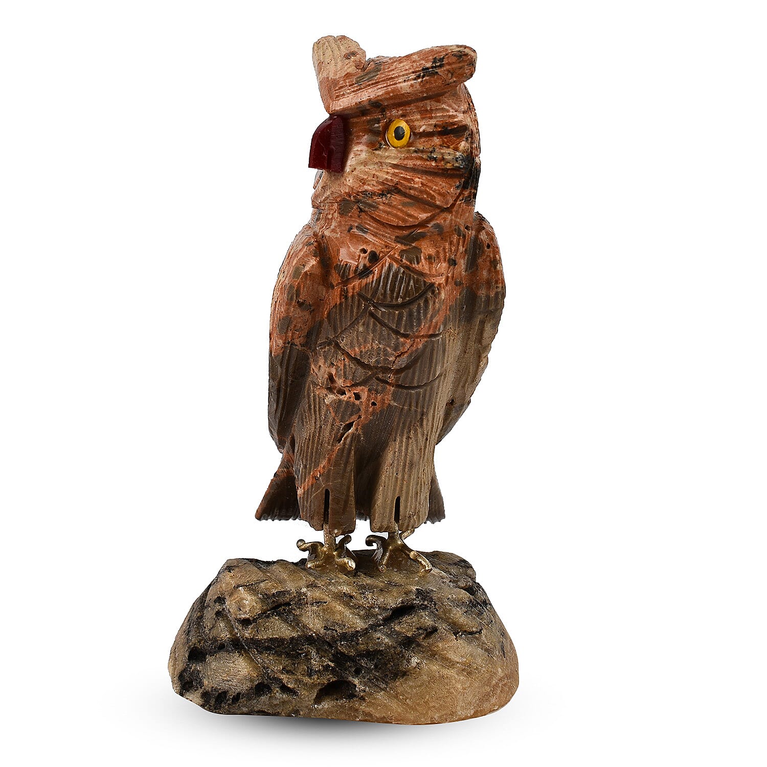 Tucson Find - Gem Decor Owl Figurine (Length 3.5 cm, Height - 10 Cm) - Peach