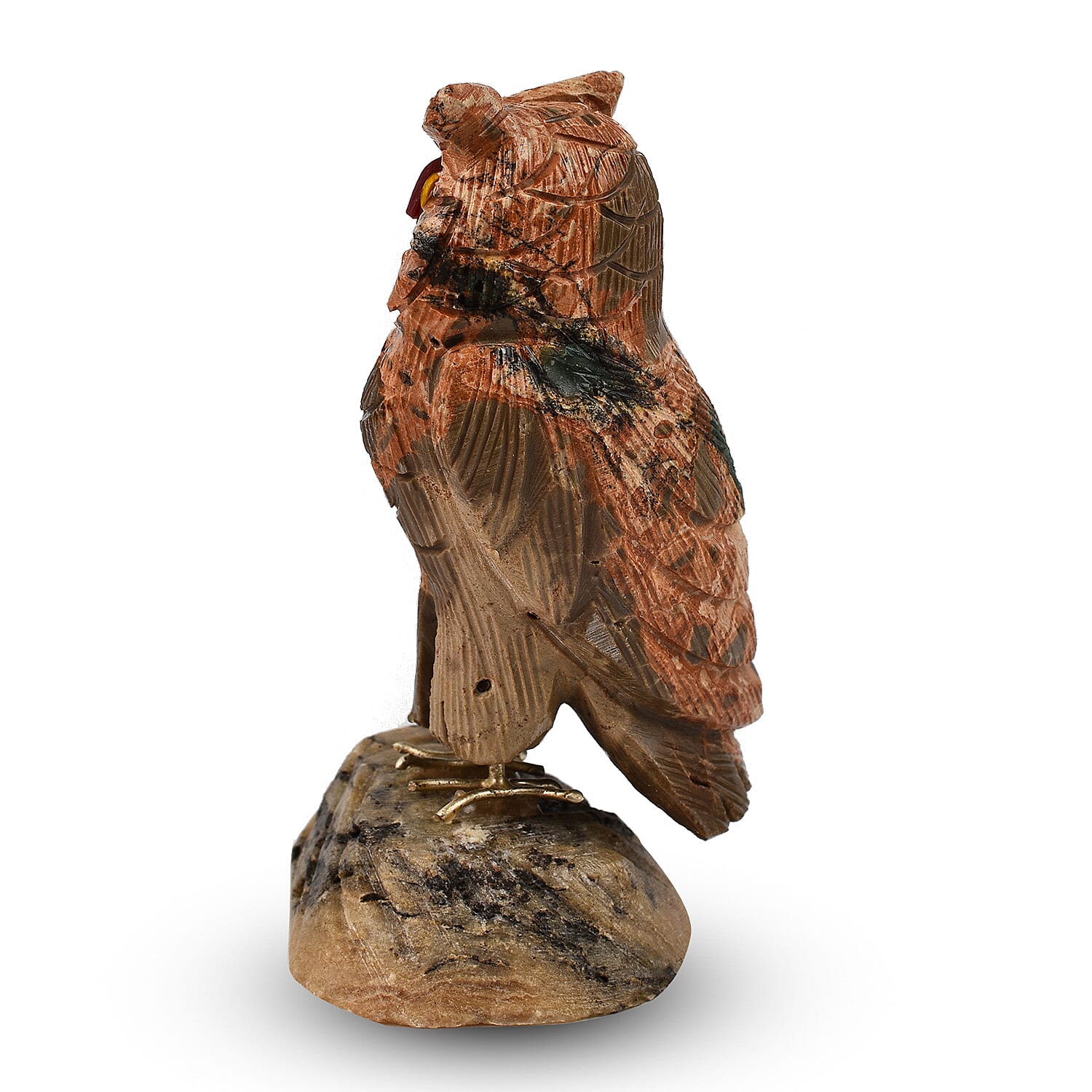 Tucson Find - Gem Decor Owl Figurine (Length 3.5 cm, Height - 10 Cm) - Peach