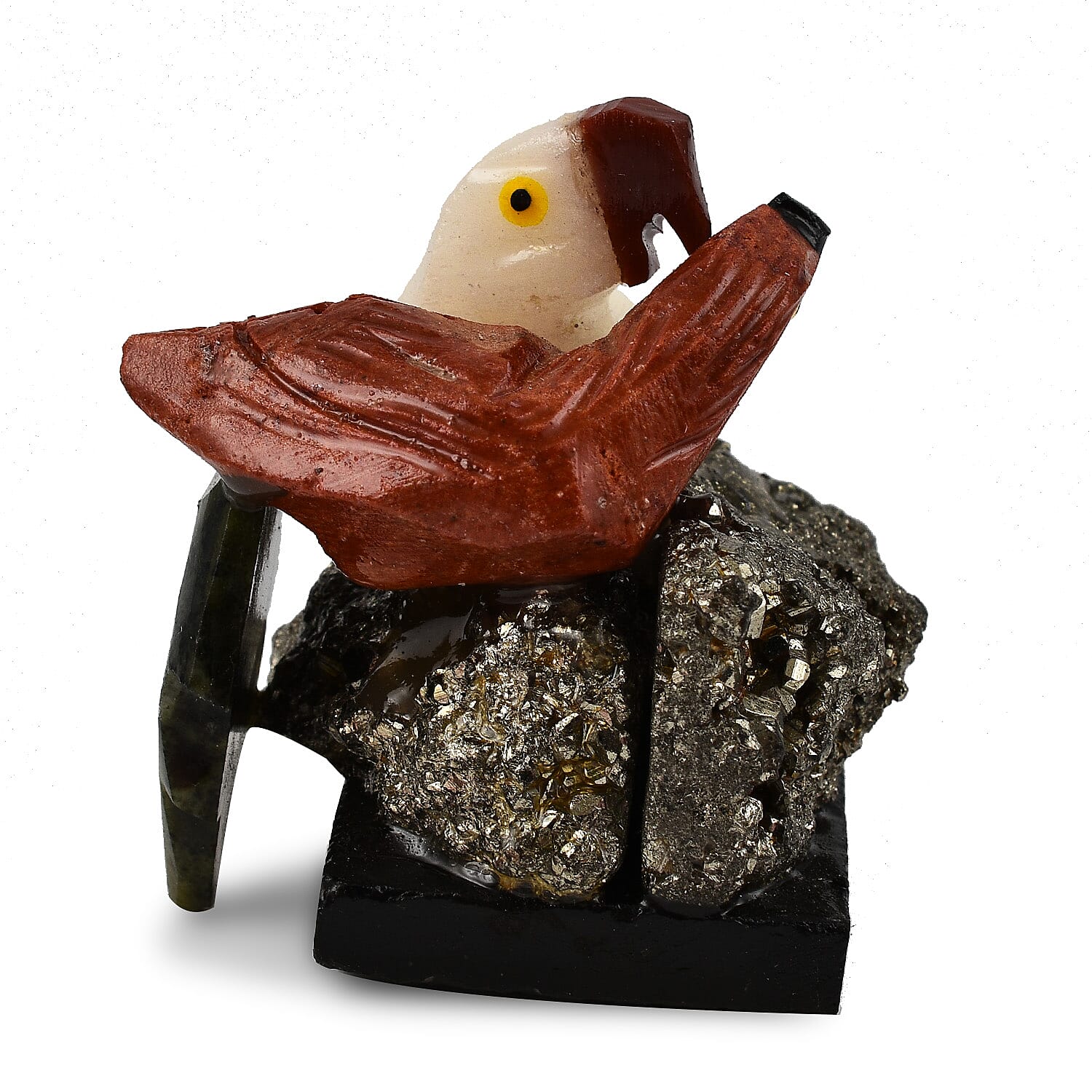 Tucson Find - Gem Decor Parrot Couple Figurine (Length 4.0 cm, Height - 12.0 Cm) - Multi