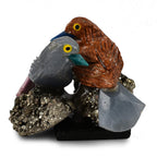 Tucson Find - Gem Decor Sparrow Couple Figurine (Length 4.5 cm, Height - 9.0 Cm) - Multi