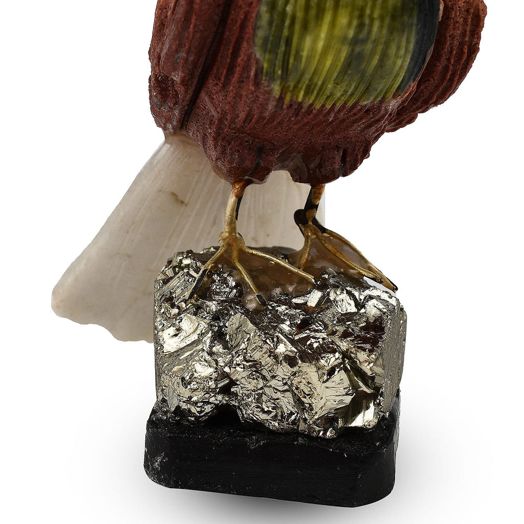 Tucson Find -- Gem Decor Sparrow Figurine (Length 4.5 cm, Height - 9 Cm) - Brown