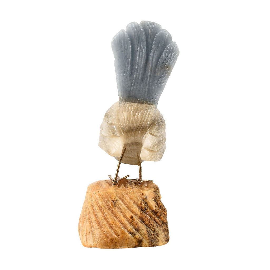Tucson Find -- Gem Decor Sparrow Figurine (Length 4.5 cm, Height - 9 Cm) - Grey