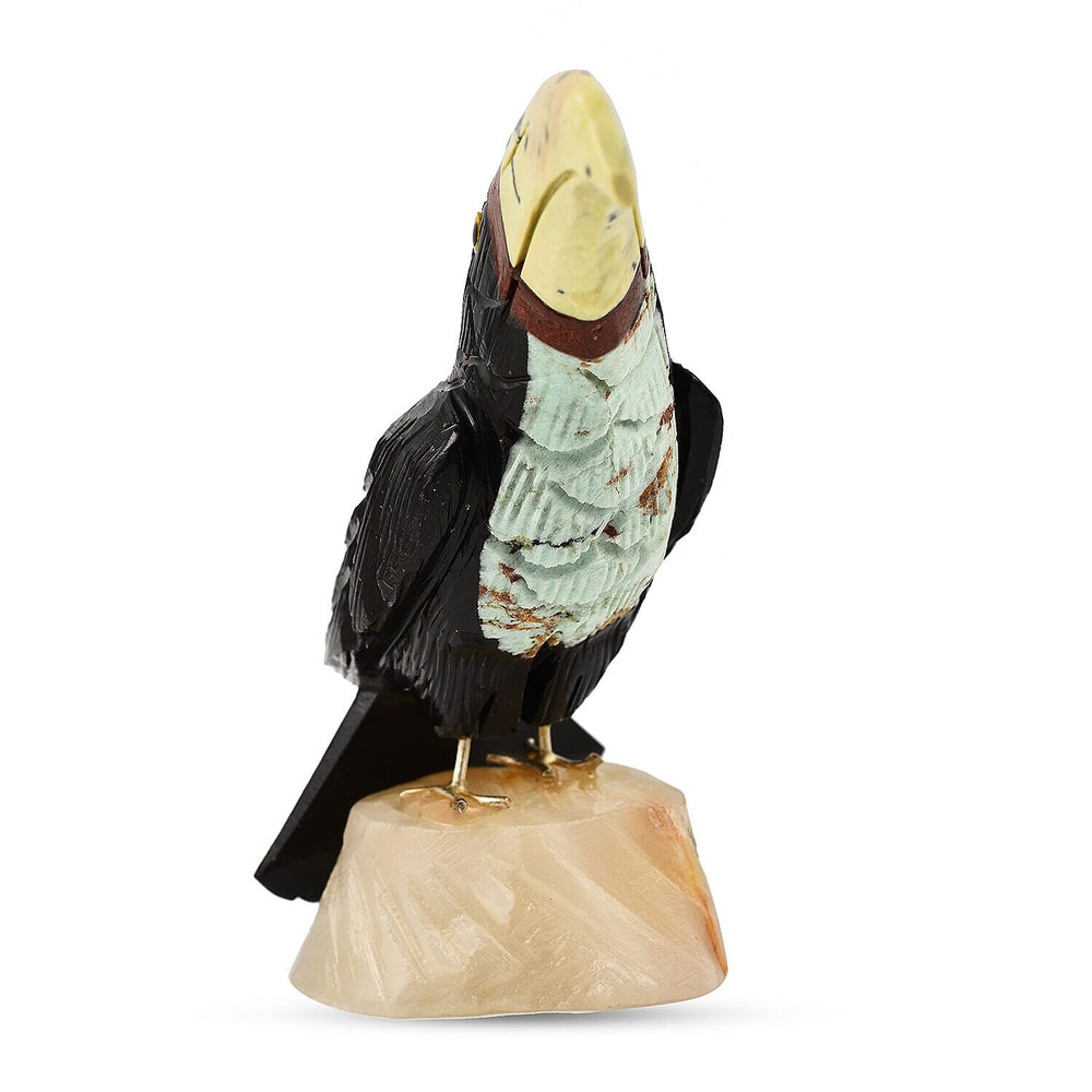 Tucson Find - Gem Decor Toucan Figurine (Length 4.5 cm, Height - 9.9 Cm) - Black