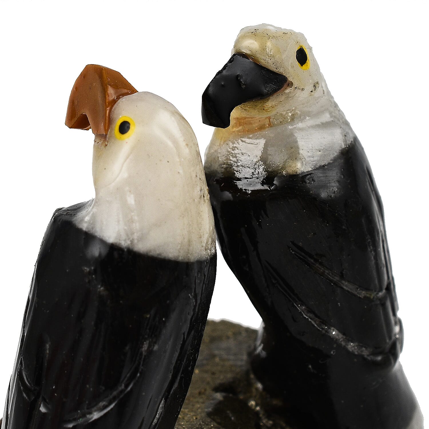 Tucson Find - Gem Decor Woodepecker Couple Figurine (Length 4.5 cm, Height - 9.9 Cm) - Black