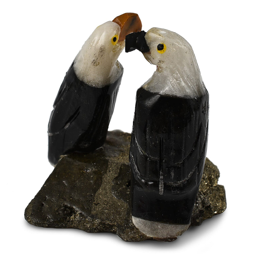 Tucson Find - Gem Decor Woodepecker Couple Figurine (Length 4.5 cm, Height - 9.9 Cm) - Black