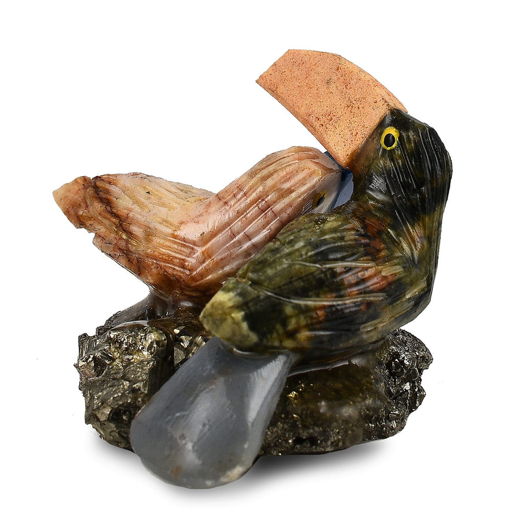 Tucson Find - Gem Decor Woodpecker Couple Figurine (Length 4.5 cm, Height - 9.90 Cm) - Multi