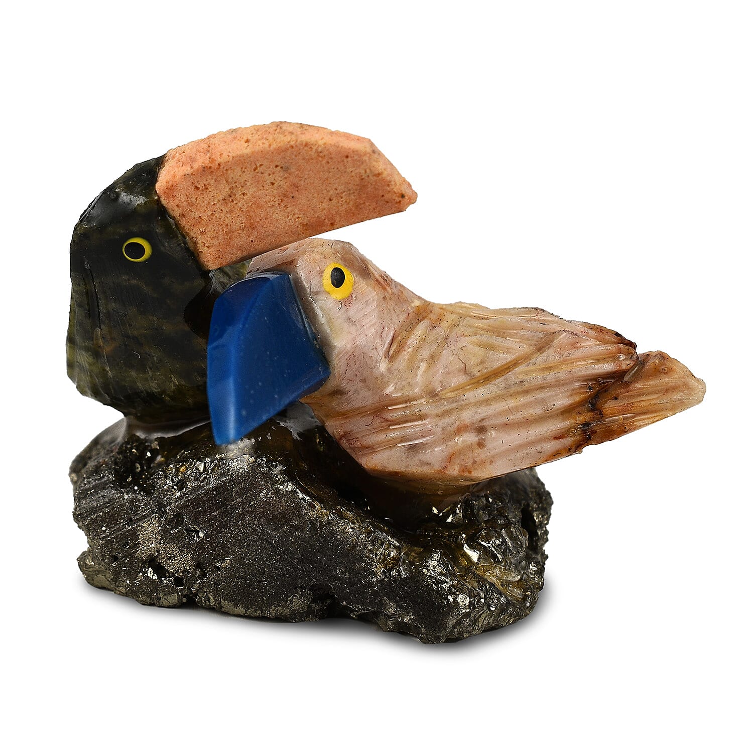 Tucson Find - Gem Decor Woodpecker Couple Figurine (Length 4.5 cm, Height - 9.90 Cm) - Multi