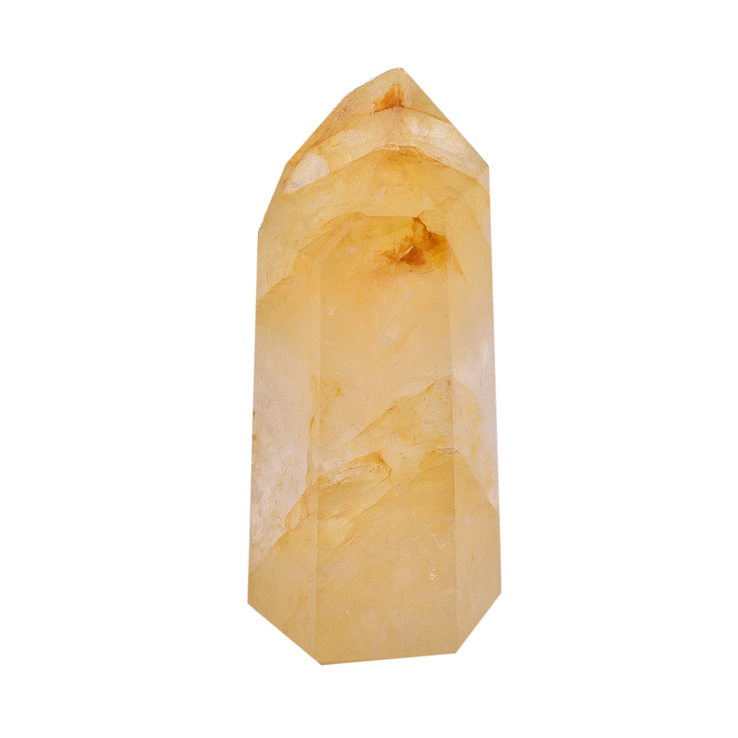 Tucson Rare Finds - Natural Polished Hematoid Golden Crystal Quartz Point Figurine - 2250 Ct.