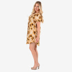 100% Viscose Floral Print Tunic Top (Size 12) - Yellow