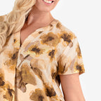 100% Viscose Floral Print Tunic Top (Size 12) - Yellow
