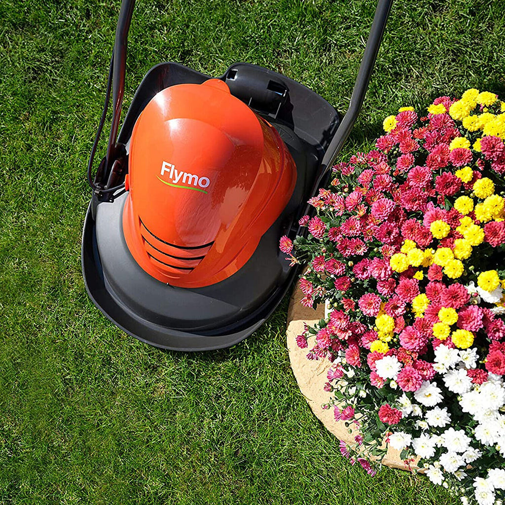 FlymoTurbo Lite 260 Lawn Mower with 10m Cable - 1400W Electric - Cutting Width 26cm