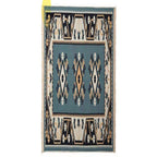 Reversible Woven Cotton Rug (Size 120x80 cm) - Blue & Multi