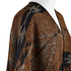 Turkish Design Jacquard Poncho (Size 160x140 cm) - Brown