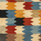 Turkish Kilim Patterned Rug (Size 80x125 cm) - Red & Beige
