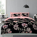 Twilight Floral Reversible Set of 4 Duvet Cover, 2 Pillowcase and fitted sheet - King