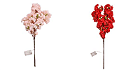 Two-Tone Cherry Blossom LED Branch Pair – Champagne - Red