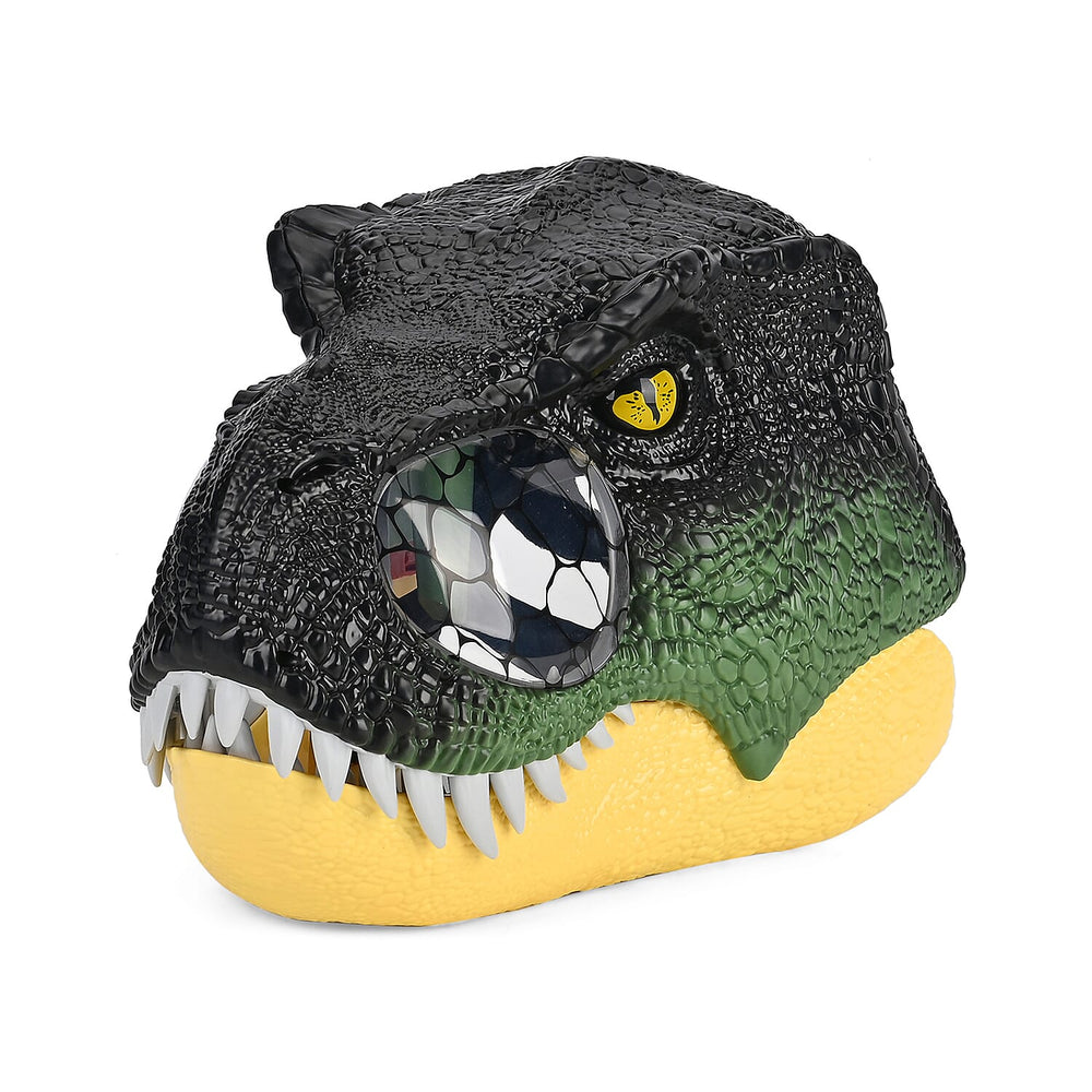 Tyrannosaurus Rex Dinosaur Mask with Light-Up Eyes and Sound Effects  - Green